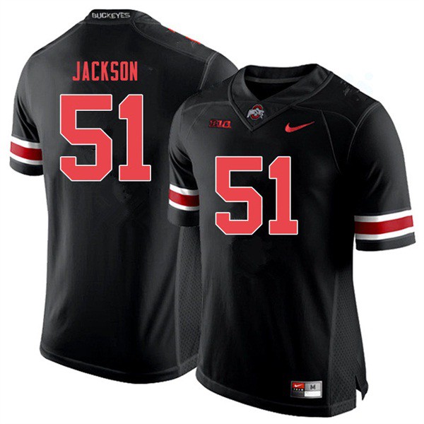Ohio State Buckeyes #51 Antwuan Jackson Men NCAA Jersey Black Out OSU51109